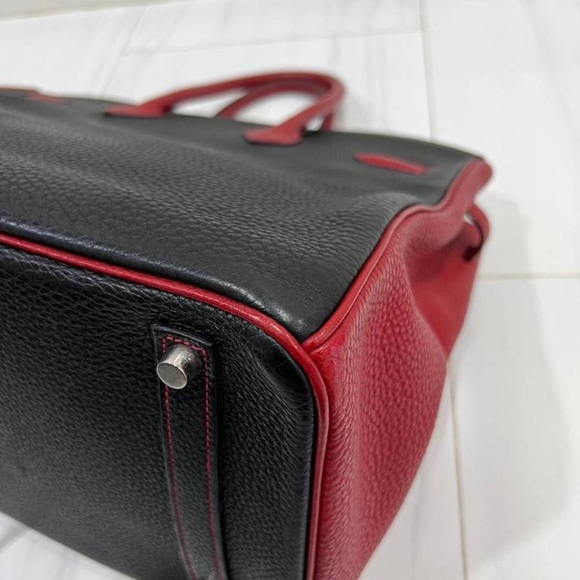 🖤❤️SOLD!!❤️🖤 HERMES BIRKIN 35 HSS BI-COLOR NOIRROUGE TOGO GARANCE BRUSHED PHW - Picture 6 of 16